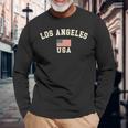 ビンテージ ロサンゼルス アメリカ アメリカ 国旗 La クール お土産 レトロ 長袖tシャツ 長袖Tシャツ 高齢者への贈り物