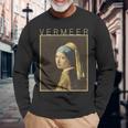フェルメール 真珠の耳飾りの少女 面白いtシャツ 絵画 アート メンズ 面白い 服 美術 グッズ 油彩画 長袖tシャツ 長袖Tシャツ 高齢者への贈り物