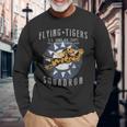 フライングタイガース飛行隊 第二次世界大戦 記章 ヴィンテージ Ww2 航空隊 長袖Tシャツ 高齢者への贈り物