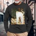 フランス人画家ピエール・ボナールによる猫の絵 長袖Tシャツ 高齢者への贈り物