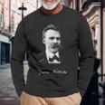 フリードリヒ・ニーチェ 哲学 ドイツ 哲学者 知恵 Nietzsche German Philosopher 長袖Tシャツ 高齢者への贈り物