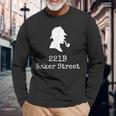ブック愛好家 221B ベイカーストリート 探偵シャーロック・ホームズ 長袖Tシャツ 高齢者への贈り物