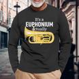 ブラスバンドのユーフォニアム奏者のための面白いユーフォニアムジョーク「 Euphonium Humour 」 長袖Tシャツ 高齢者への贈り物