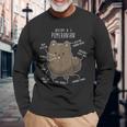 ブラックポメラニアン解剖学、面白くてかわいいペットポンポン、犬のお父さん。 長袖Tシャツ 高齢者への贈り物