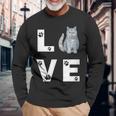 ブリティッシュショートヘア猫愛かわいい猫子猫ギフト 長袖Tシャツ 高齢者への贈り物
