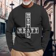 ヘビーメタル逆さま逆十字メタルヘッドサタン面白い Heavy Metal Inverted Crossatan 長袖Tシャツ 高齢者への贈り物