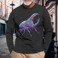 ヘラクレス カブトムシ 昆虫愛好家 昆虫学 カブトムシ 恋人 長袖Tシャツ 高齢者への贈り物