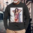 ホットガールオンtシャツ 男性用 セクシー巨乳sfピンナップガール 長袖tシャツ 長袖Tシャツ 高齢者への贈り物