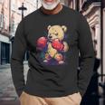 ボクサー 熊 ボクシング グローブ キックボクシング 面白い ボクシング 長袖Tシャツ 高齢者への贈り物