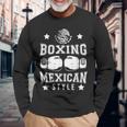 ボクシング メキシカンスタイル ボクサー ファイター ボクシンググローブ メキシコ国旗 長袖Tシャツ 高齢者への贈り物