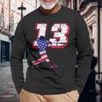 マックスマンシーフラッグのシルエットゲームデー 長袖Tシャツ 高齢者への贈り物