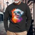 マルチーズ 犬 グラフィック ペット イラスト サングラス マルチーズ 長袖Tシャツ 高齢者への贈り物