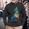 マンチェスター テリア犬のレトロなデザイン 長袖Tシャツ 高齢者への贈り物