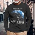ミッション・トゥ・ザ・ムーン 宇宙飛行士アルテミス 2026 ロケットアルテミス2 長袖Tシャツ 高齢者への贈り物