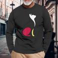 ミニマルラインアート ミロ風の猫 長袖Tシャツ 高齢者への贈り物