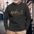 ミュンヘン・スカイライン ハートビート I Love Munich München 長袖Tシャツ 高齢者への贈り物