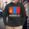 モンゴル モンゴル国旗 長袖Tシャツ 高齢者への贈り物