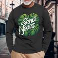 モンステラノード植物愛好家アルボ植物感謝の日を送る 長袖Tシャツ 高齢者への贈り物