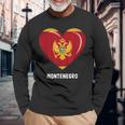 モンテネグロ国旗シャツ 長袖Tシャツ 高齢者への贈り物