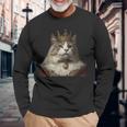 ラガマフィンキャッツ ラガマフィン猫 長袖Tシャツ 高齢者への贈り物