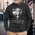 ラテン語の引用句 -Iis Pacem Para Bellum 古代ローマpqr 長袖tシャツ 長袖Tシャツ 高齢者への贈り物