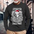 ラブクラフトのサンタとクトゥルフのクリスマス 長袖Tシャツ 高齢者への贈り物