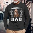 メンズ ラブラドゥードル お父さん 面白いクロスブリード 犬好きの方へのギフトに 長袖Tシャツ 高齢者への贈り物