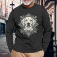 ラブラドールレトリバー 犬 モチーフ ペット 曼荼羅 ラブラドールレトリバー 長袖Tシャツ 高齢者への贈り物