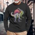 リアルなスピノサウルス 恐竜 先史時代の野生動物 長袖tシャツ 長袖Tシャツ 高齢者への贈り物