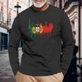 リスボン スカイライン ポルトガル国旗 絵画 ファンアート I Love Lisboa 長袖Tシャツ 高齢者への贈り物