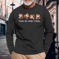 レッサーパンダのタピオカティーシャツボバティーギフトこれが私の転がり方です 長袖Tシャツ 高齢者への贈り物