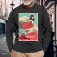 レッドカメラフィルムポスター 本物のソビエトアート 長袖Tシャツ 高齢者への贈り物