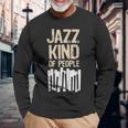 レトロ ジャズ 音楽愛好家 ピアノプレーヤー ミュージシャン キーボード 長袖Tシャツ 高齢者への贈り物
