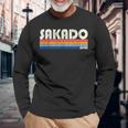 レトロ ヴィンテージ 70S 80S スタイル 坂戸 日本 長袖Tシャツ 高齢者への贈り物