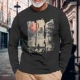 レトロ ヴェイパーウェーブ 原宿 80年代 90年代 日本 浮遊する 世界 長袖Tシャツ 高齢者への贈り物