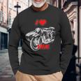 ロシアのレトロなオートバイ愛好家のためのi Love Ural 長袖Tシャツ 高齢者への贈り物