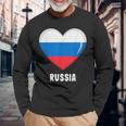 ロシア国旗シャツ 長袖Tシャツ 高齢者への贈り物