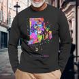 ロードアイランド州の地図 長袖tシャツ 長袖Tシャツ 高齢者への贈り物