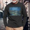 ヴィンセントファンゴッホローヌの星空 長袖Tシャツ 高齢者への贈り物