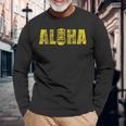 ヴィンテージ アロハ ティキ ファニー ハワイアン ルアウ バケーション ユーモアギフト 長袖Tシャツ 高齢者への贈り物
