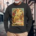 ヴィンテージ ジャマイカ ラム 広告ポスター ガール アルフォンス・ミュシャ 長袖Tシャツ 高齢者への贈り物