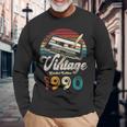 ヴィンテージ1990バースデー36年カセットペンシル 長袖Tシャツ 高齢者への贈り物