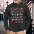 世界の国の国旗 インターナショナル 長袖Tシャツ 高齢者への贈り物