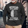 人工知能マッチ 人間の愚かさ Ai Tech ジョーク 長袖Tシャツ 高齢者への贈り物