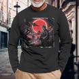 侍忍者 猫戦士 墨絵 Ufo 浮世絵f 日本語 長袖Tシャツ 高齢者への贈り物