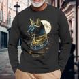 古代エジプト エジプト神 猫 エジプト学 ツタンカーメンバステット 長袖Tシャツ 高齢者への贈り物