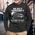 否認 人類帰還 ネズミへ 日本語 長袖Tシャツ 高齢者への贈り物