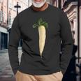 大根 ビーガン ベジタリアン 野菜 ラブ 大根 長袖Tシャツ 高齢者への贈り物