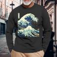 大波 葛飾北斎 名画 おしゃれ 長袖tシャツ 長袖Tシャツ 高齢者への贈り物