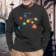 太陽系 太陽と惑星 宇宙 天文学 キッズギフト 長袖Tシャツ 高齢者への贈り物